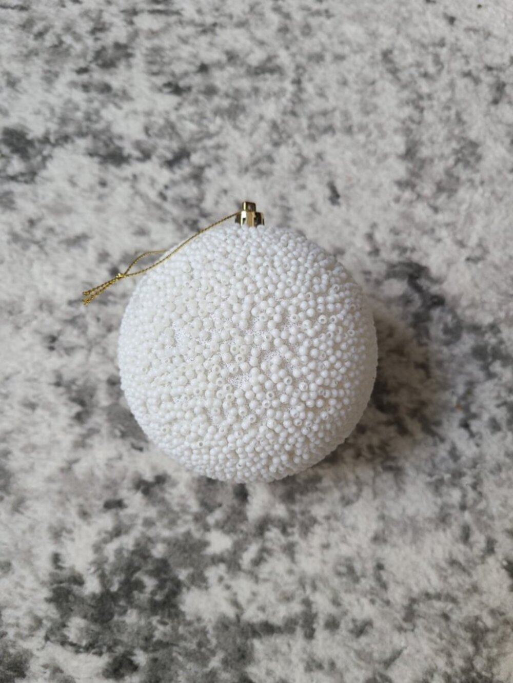 Kirklands White Beaded Ornaments